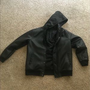 Black biker zip up hoodie - smash brand